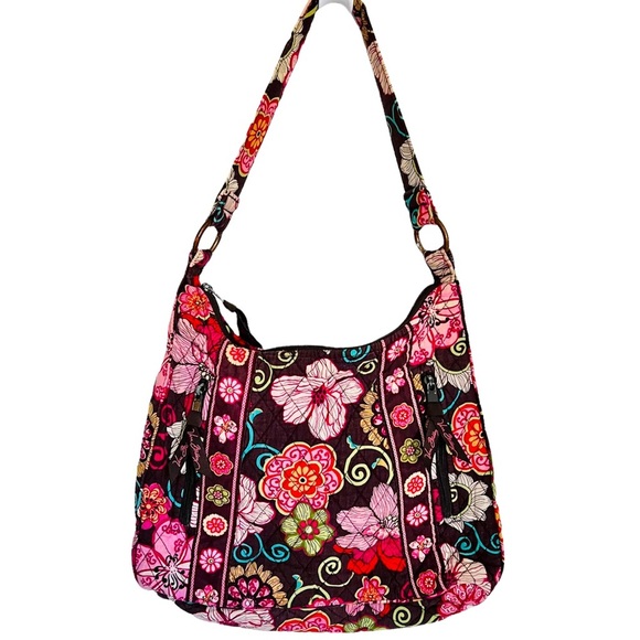 Vera Bradley Handbags - Vera Bradley Mod Floral Pink Lisa B Purse Fall 2007 Retired 100% Cotton Quilted